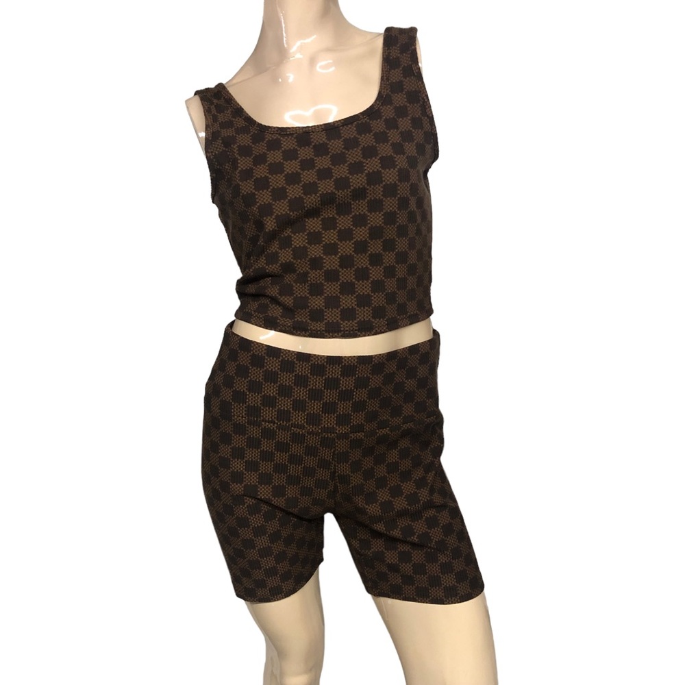 Kyoto Two Piece Checkered Pattern Set - image 1